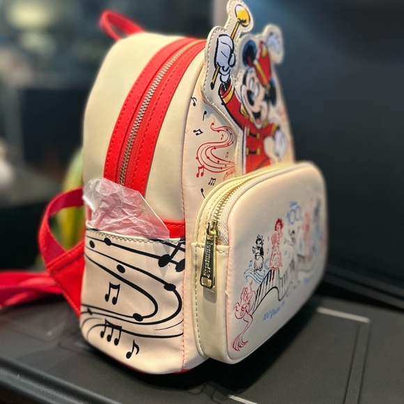 New Loungefly Disney 100 Years Of Music & Wonder Mickey Mouse Mini Backpack - Picture 4 of 9